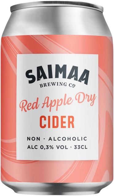 Saimaa Red Apple Dry Non-Alcoholic Cider 0,3% siideri 0,33l tölkki