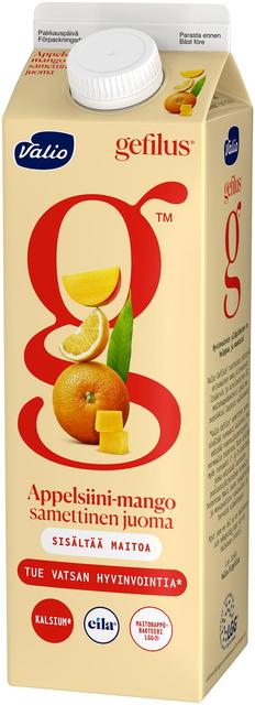 Valio Gefilus® samettinen juoma 1 l appelsiini-mango laktoositon