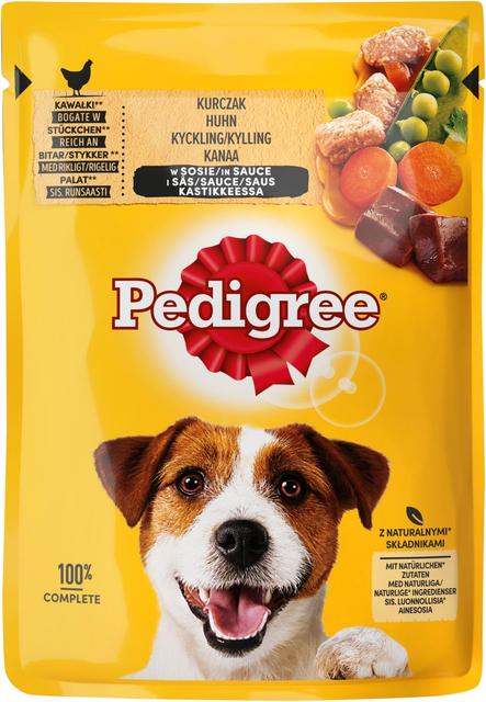 PEDIGREE koeraeine täiskasvanud koertele kanaliha ja köögiviljadega kastmes, 100 g