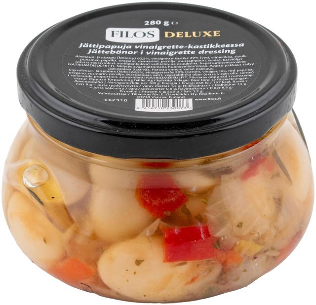 Filos Deluxe jättipapuja vinaigrette kastikkeessa 280g