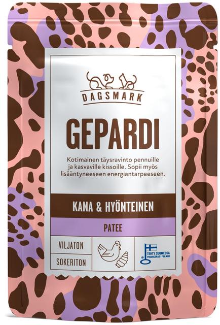 Dagsmark GEPARDI viljaton kana-hyönteispatee kissanpennuille 70 g