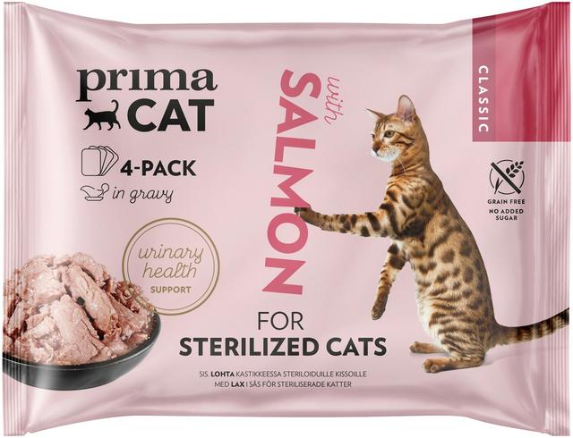 PrimaCat Classic Lohta kastikkeessa steriloiduille kissoille 4 x 85 g