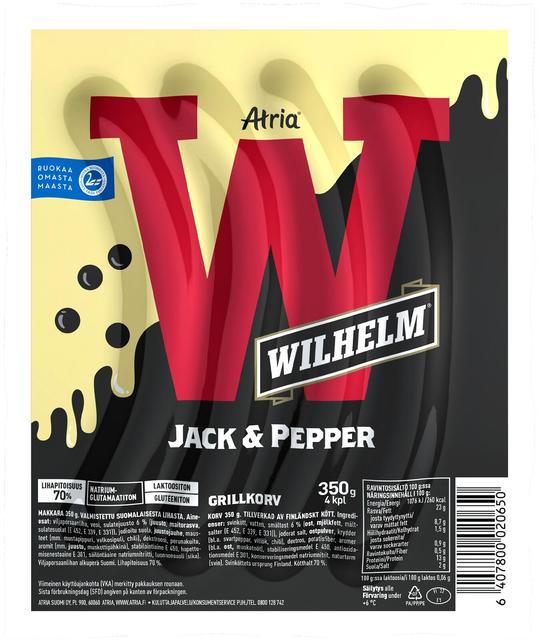 Atria Wilhelm Jack & Pepper Grillimakkara 350g