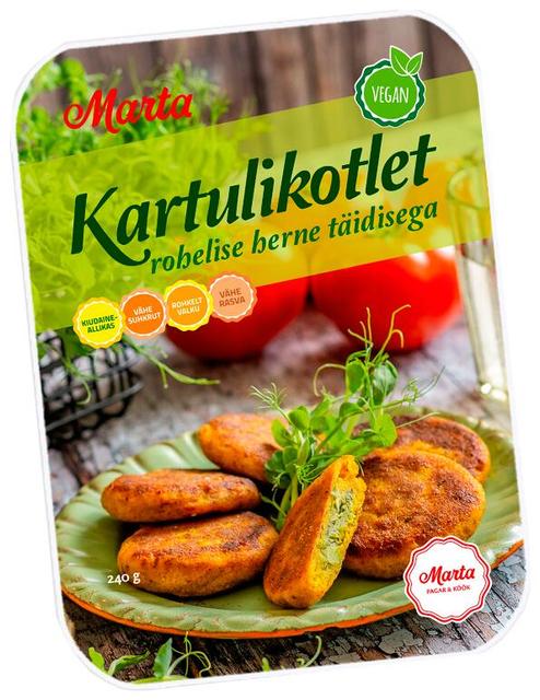 Kartulikotlet rohelise herne täidisega, vegan 240 g