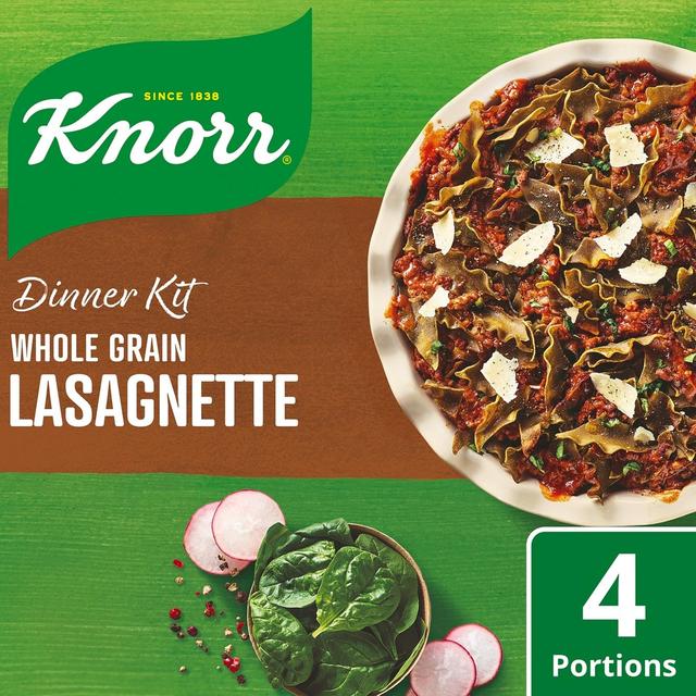 Knorr  Täysjyvä Lasagnette ateria-aines  Sisältää täysjyväpastaa  266 g 3–4 annosta