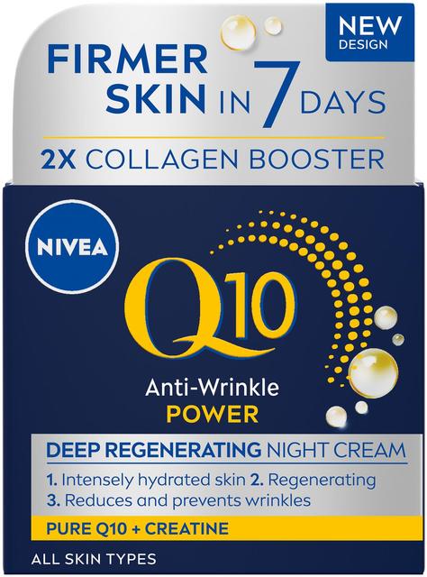 NIVEA 50ml Q10 Anti-Wrinkle Power Deep Regenerating Night Cream -yövoide