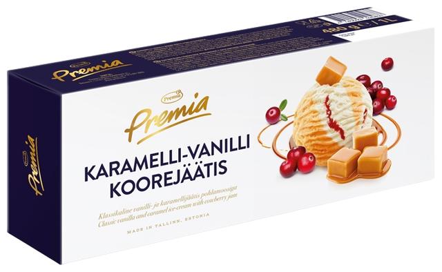 Vanilli- ja karamellijäätis pohlamoosiga, 1 l