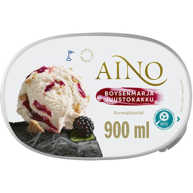 Aino Boysenmarjajuustokakku kermajäätelö kotipakkaus 500g/900mlL