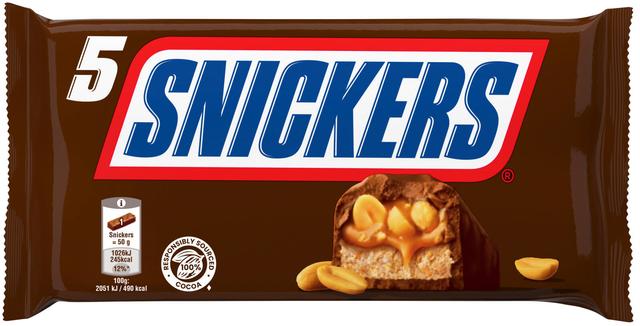 Snickers suklaapatukka monipakkaus 5x50g