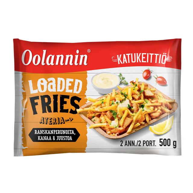 Oolannin Katukeittiö loaded fries juustoinen kana-ateria 500g