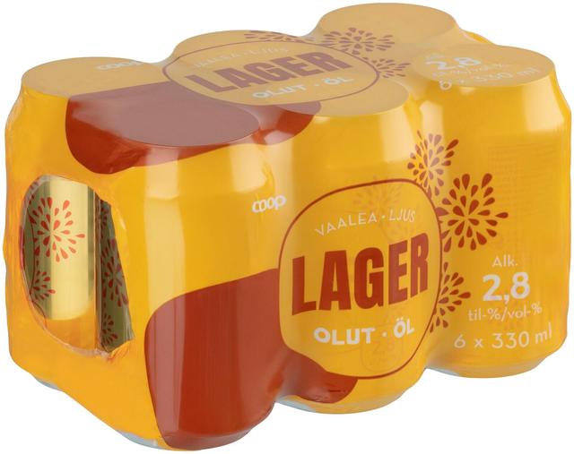 Coop lager olut 2,8% 6x0,33l