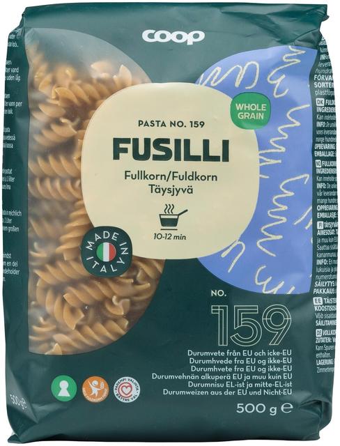 Coop täisterapasta fusilli n 159 500g