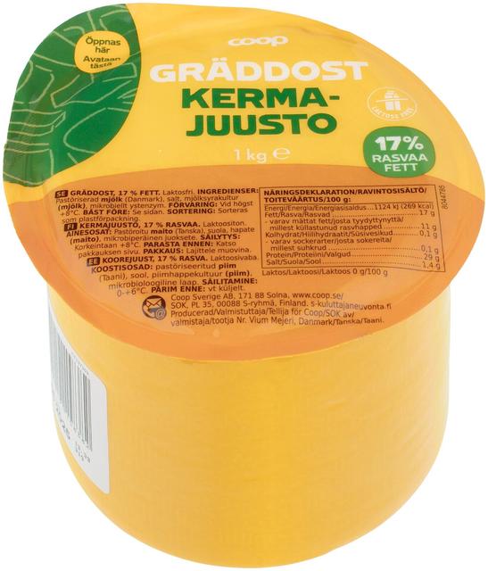 Coop kermajuusto 17% 1 kg