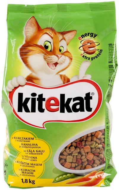 KITEKAT kuivtoit kanaliha ja köögiviljadega 1,8 kg