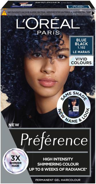 L'Oréal Paris Préférence Vivid Colours Blue Black intensiivinen kestoväri 1kpl