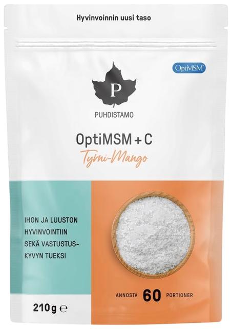 Puhdistamo OptiMSM+C -jauhe Tyrni-Mango 210 g