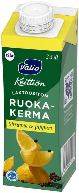 Valio Keittiön ruokakerma 2,5 dl sitruuna ja pippuri UHT laktoositon