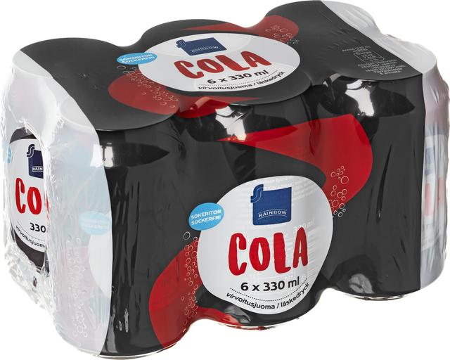 Rainbow Cola sokeriton 6x330 ml virvoitusjuoma