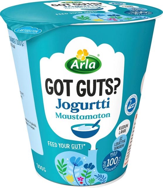 Arla Got Guts? maustamaton jogurtti 300g laktoositon