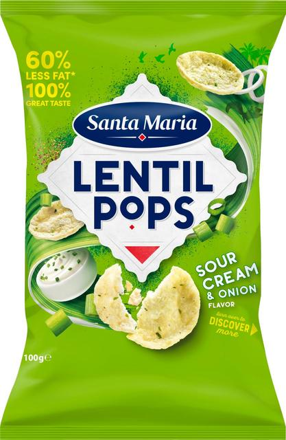 Santa Maria 100G Sour Cream & Onion Lentil Pops linssisipsi