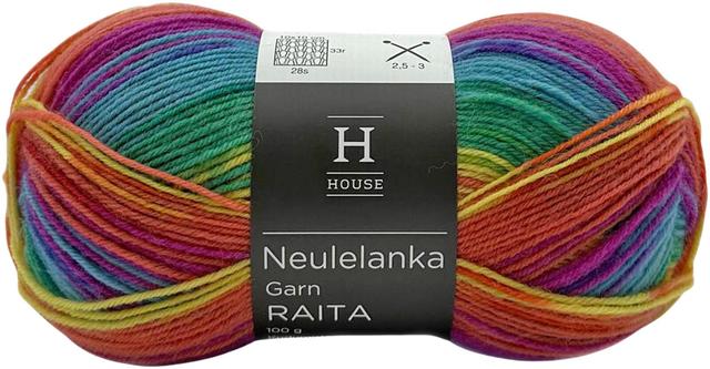 House sukkalanka Raita-kuvio 100 g Rainbow colors 82443