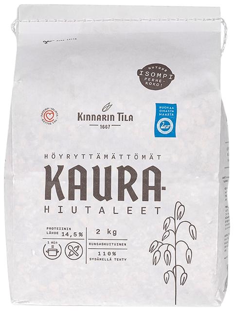 Kinnarin Tila höyryttämättömät kaurahiutaleet 2 kg