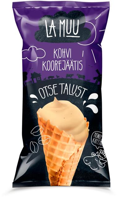 LA MUU Kohvijäätis vahvlikoonuses, 80g/130ml