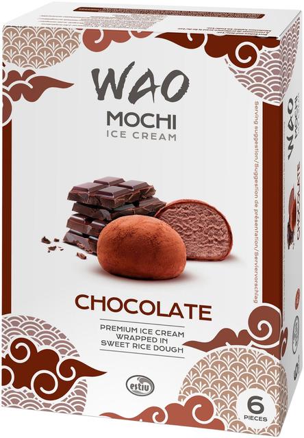 Suklaajäätelöä käärittynä suklaanmakuiseen "Mochi" riisitaikinaan (44%)
