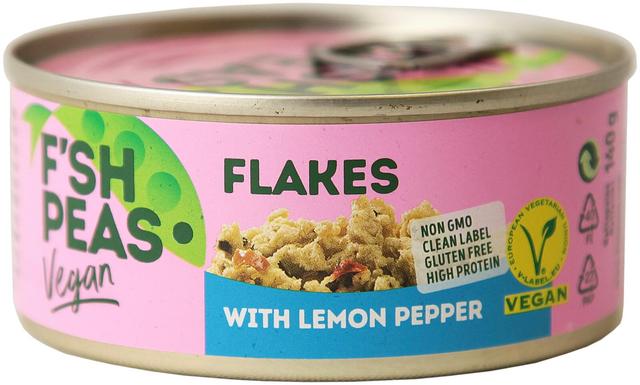 F`SH PEAS Vegan flakes with LEMON PEPPER 140g