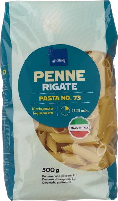Rainbow 500g Penne Rigate kuviopasta