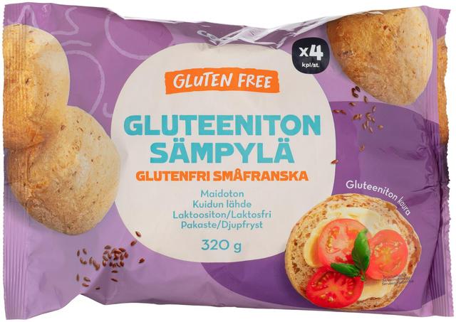 Coop Gluteeniton sämpylä 4kpl 320g, pakaste