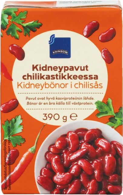 Rainbow kidneypavut chilikastikkeessa 390 g