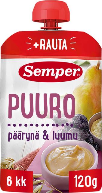 Semper Puuro Päärynä & luumu 6kk käyttövalmis lastenpuuro 120g