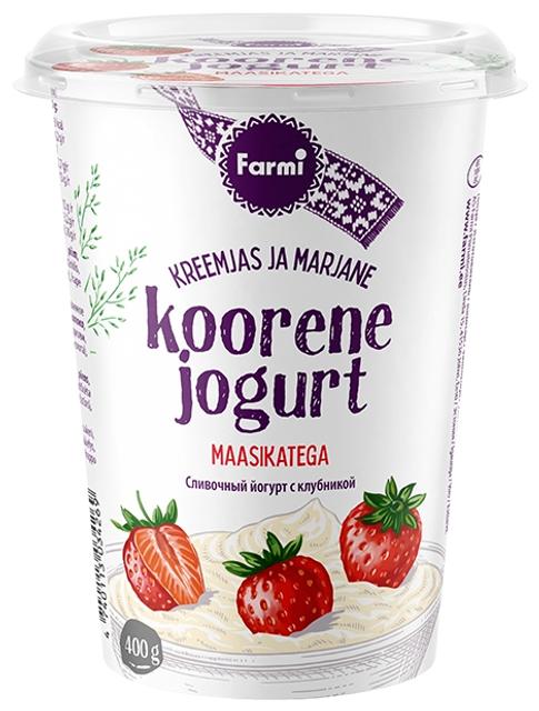 Koorene jogurt "Polka" maasikatega, 400 g