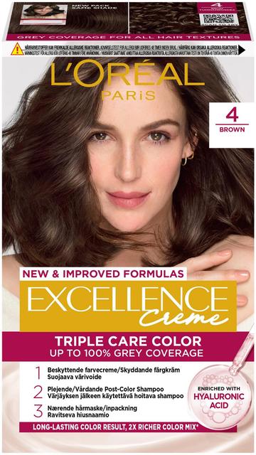 L'Oréal Paris Excellence Creme 4 Brown Tummanruskea kestoväri 1kpl