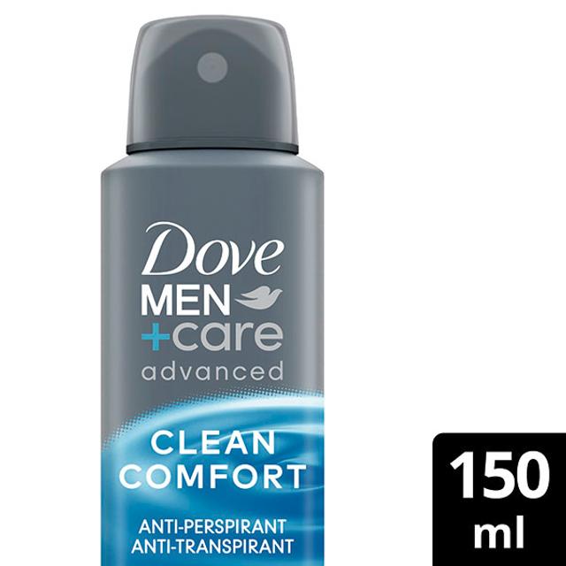 Dove Men+Care 72h Advanced Clean Comfort Antiperspirantti Deodorantti Spray mukana kosteusvoide 150 ml
