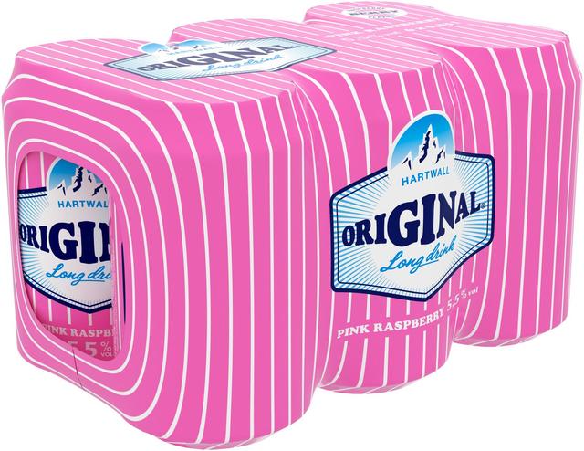 6 x Hartwall Original Long Drink Pink Raspberry 5,5% 0,33 l