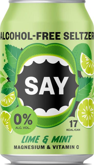 SAY Alcohol Free Seltzer Lime Mint 0% 33cl tölkki