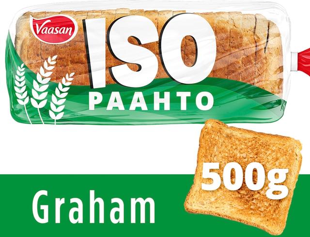 Vaasan ISOpaahto Graham 500 g paahtoleipä