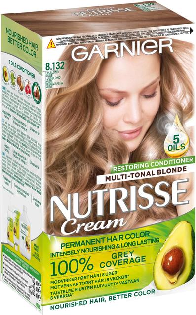 Garnier Nutrisse Ultra Creme 8.132 Light Blonde Nude Luonnonvaalea kestoväri 1kpl