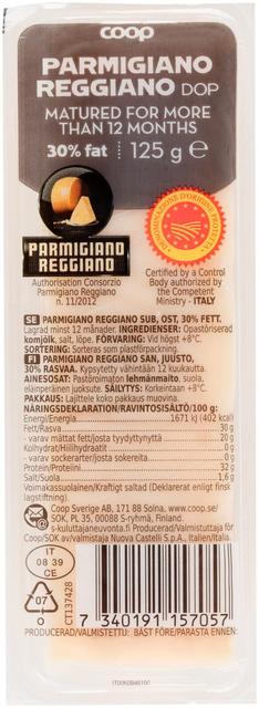 Coop Parmigiano Reggiano 12kk 125g SAN