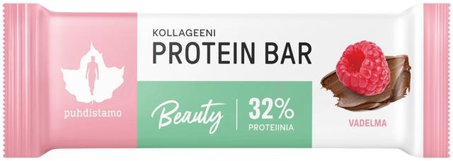 Puhdistamo Kollageeni Beauty proteiinipatukka Vadelma 30 g