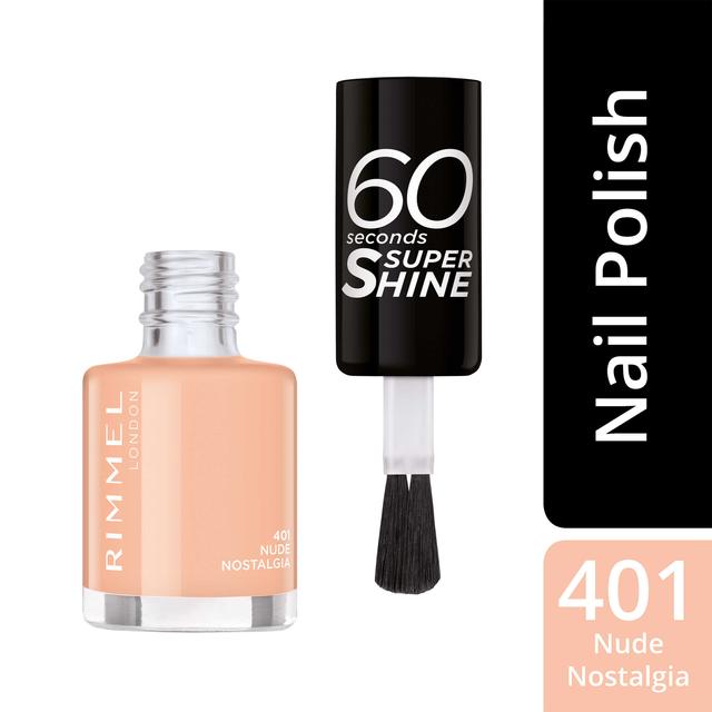 Rimmel 60 Seconds Super Shine kynsilakka 8ml, 401 Nude Nostalgia