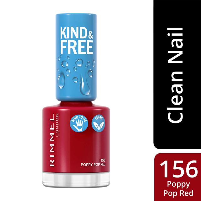 Rimmel k&f clean küünelakk 156 poppy pop red