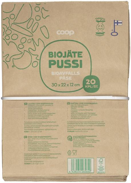 Coop biojätepussi paperinen 20 kpl