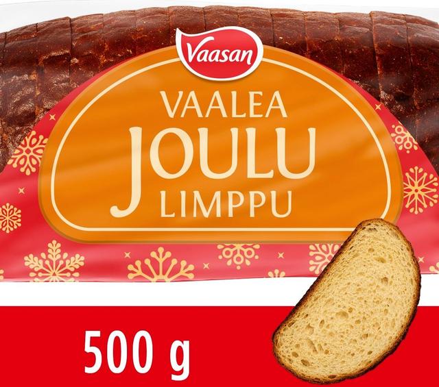 Vaasan Vaalea Joululimppu 500g viipaloitu maustettu sekaleipä