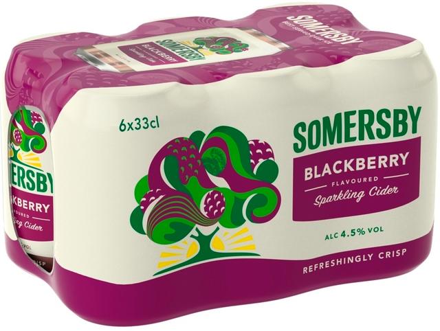 6-pack Somersby Blackberry siideri 4,5 % tölkki 0,33 L