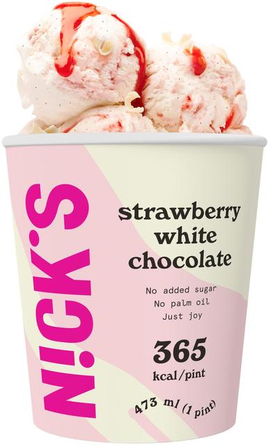 Nick's Strawberry white chocolate jäätelö 473ml