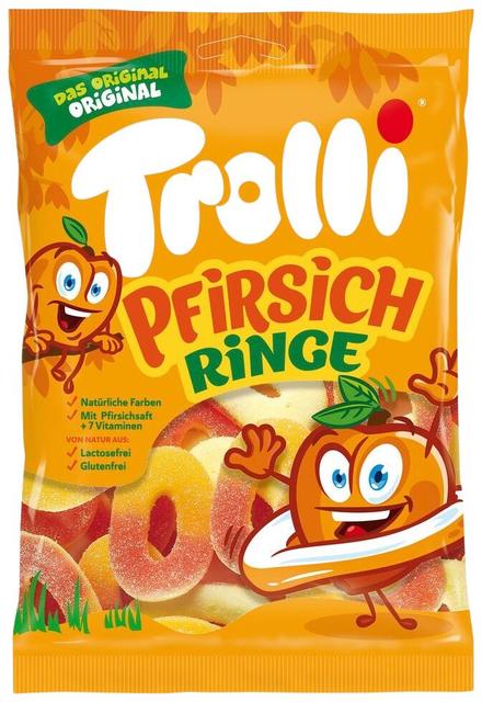 KUMMIKOMMID PFIRSICHRINGE TROLLI 200G