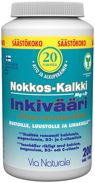 Nokkos-Kalkki Inkivääri+Vihersimpukka 200 tabl. Via Naturale